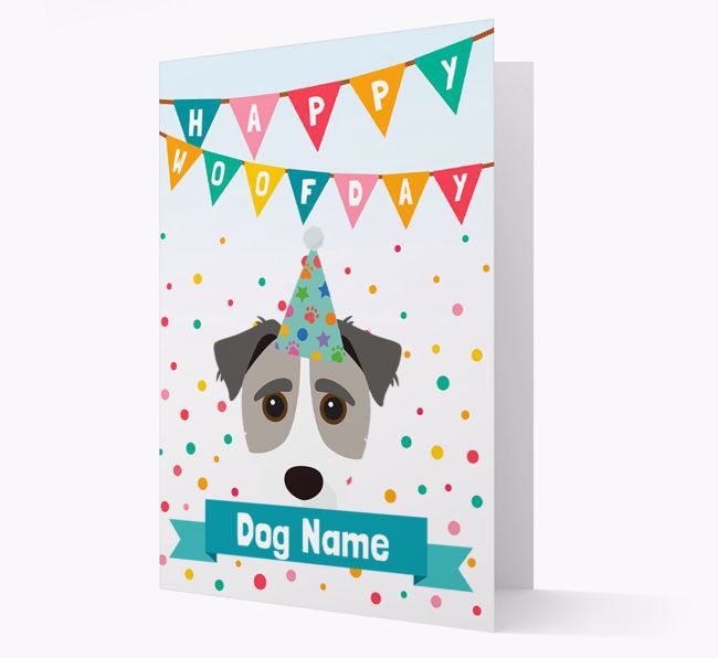 Personalized Card 'Happy Woofday {dogsName}' with {breedCommonName} Icon